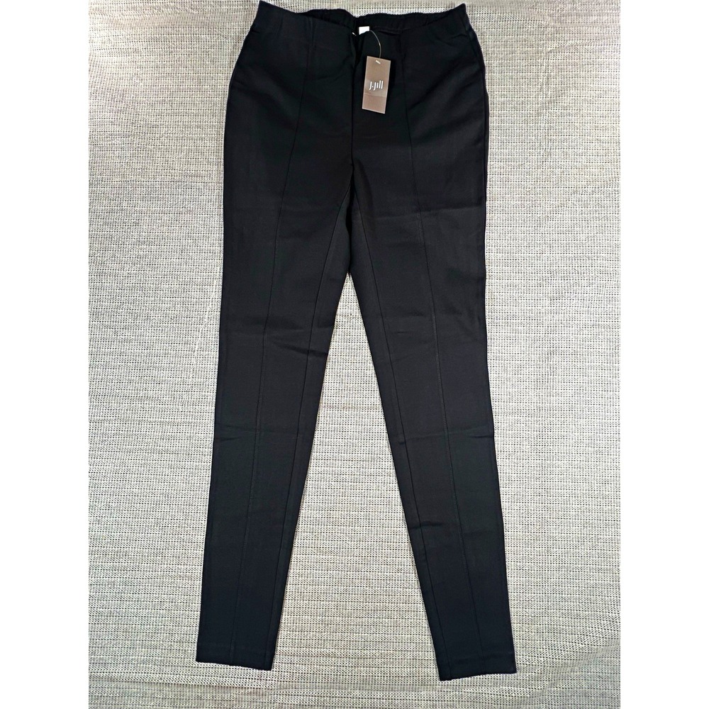 J. Jill Ponte High-Rise Ankle Leggings Stretch Elastic Waist Black Women S TALL